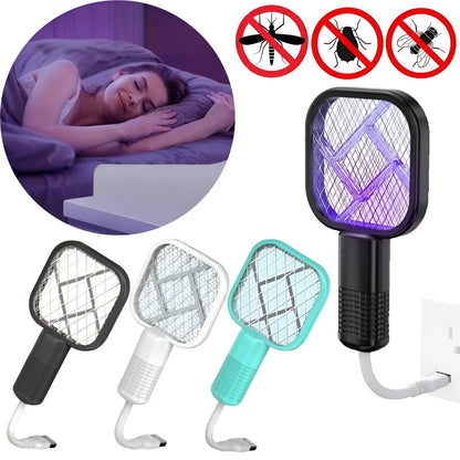 USB  Mosquito Swatter Racket | High-Power Electric Bug Zapper Bat with LED Light |Safe, Portable & Efficient