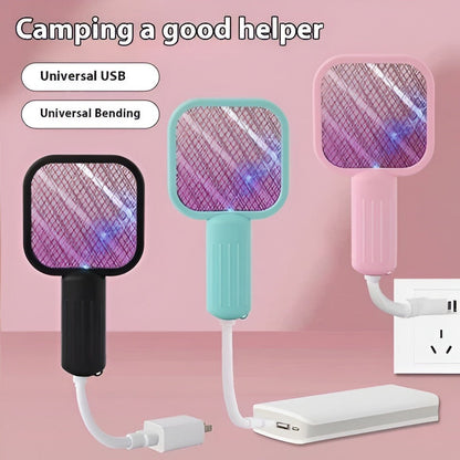 USB  Mosquito Swatter Racket | High-Power Electric Bug Zapper Bat with LED Light |Safe, Portable & Efficient