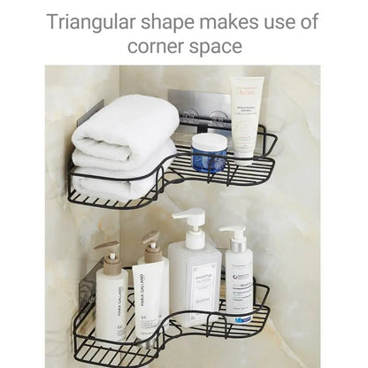 Wall Corner Rack For Bathroom & Kitchen With Hooks